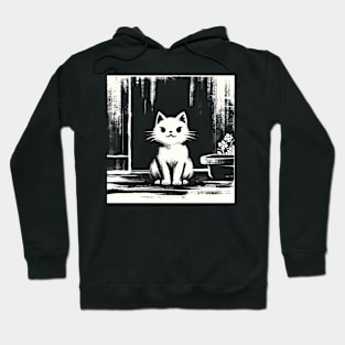 Kawaii Cat Anime Japanese Retro Funny Cat Hoodie